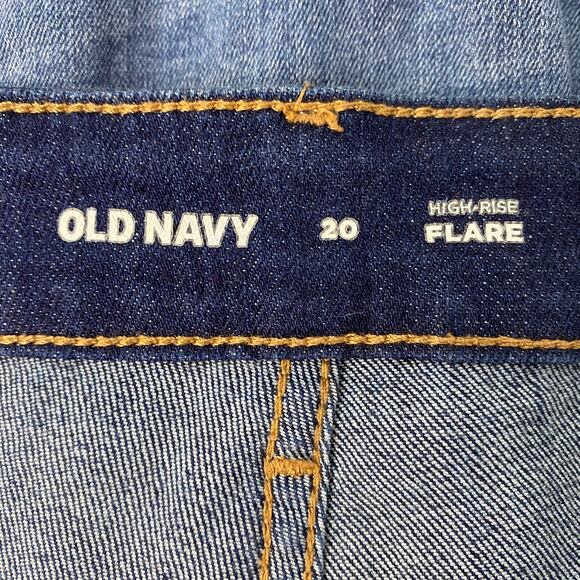 Old Navy High-Waisted Wow‎ Flare Jeans Dark Wash Classic Flare Boho Size 20 - Picture 8 of 10
